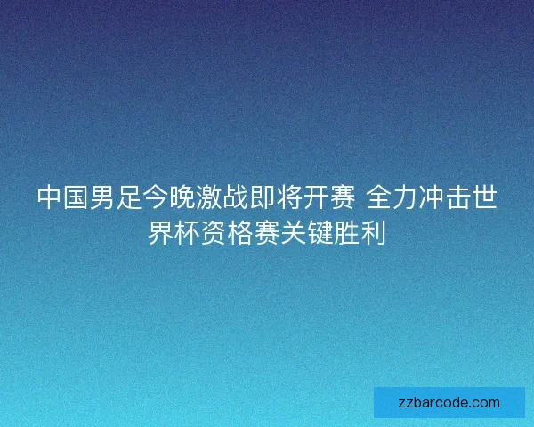 中国男足今晚激战即将开赛 全力冲击世界杯资格赛关键胜利