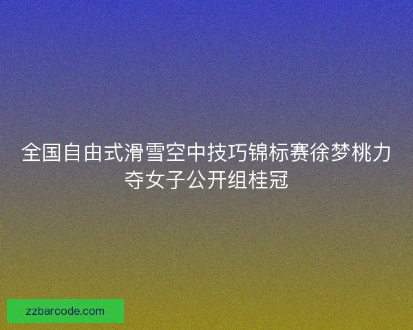 全国自由式滑雪空中技巧锦标赛徐梦桃力夺女子公开组桂冠